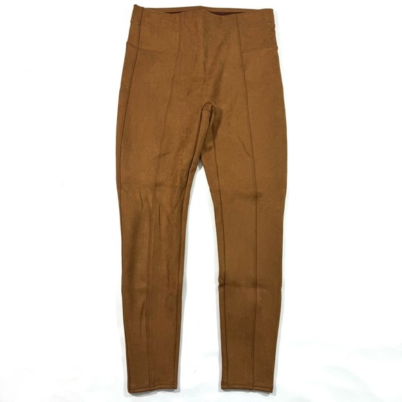 Spanx Faux Suede Leggings Rich Caramel Size XL - Picture 2 of 9